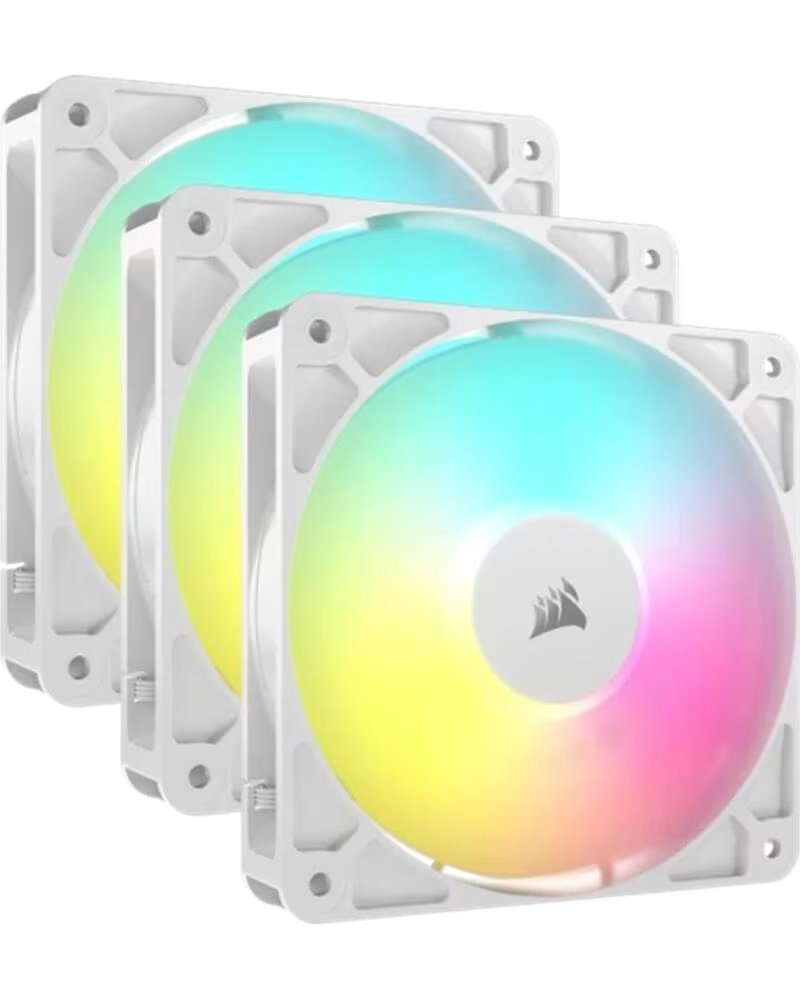 CORSAIR Ventilador caja rs120 argb 3x 120mm blanco