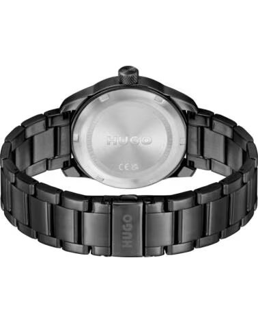 RELÓGIO HUGO 1530333 EM AÇO INOXIDÁVEL PRETO PARA HOMEM NEGRO