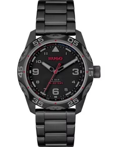 RELÓGIO HUGO 1530333 EM AÇO INOXIDÁVEL PRETO PARA HOMEM NEGRO