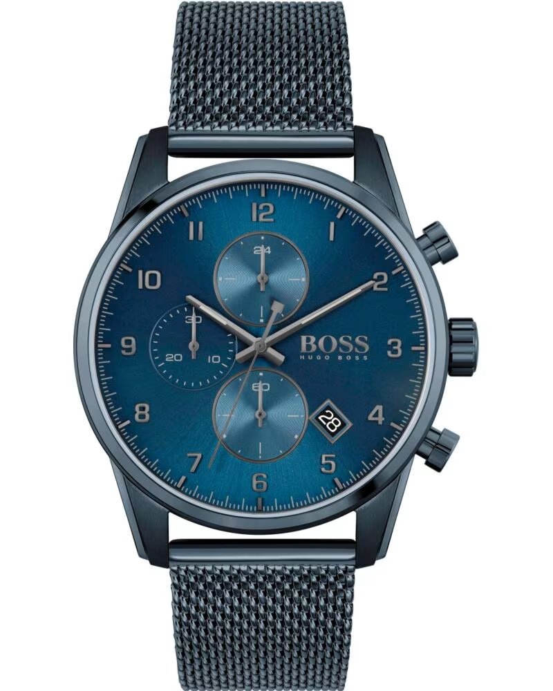 HUGO BOSS 1513836 ANALOGE QUARZUHR MIT BLAUEM ZIFFERBLATT UND EDELSTAHLARMBAND AZUL
