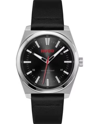 MONTRE HUGO BOSS 1530437 POUR HOMME AVEC BRACELET EN CUIR NOIR NEGRO