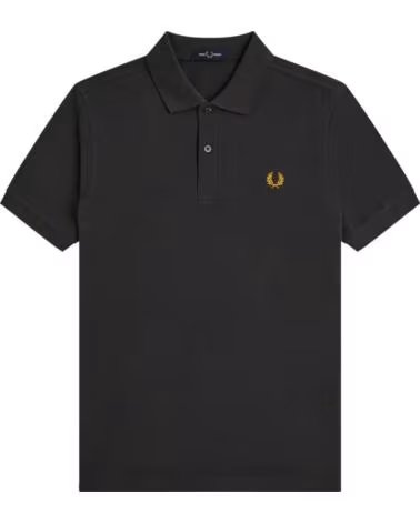 FRED PERRY SLIM FIT EINFARBIGES POLO-SHIRT IN ANKARGRAU UND GOLD