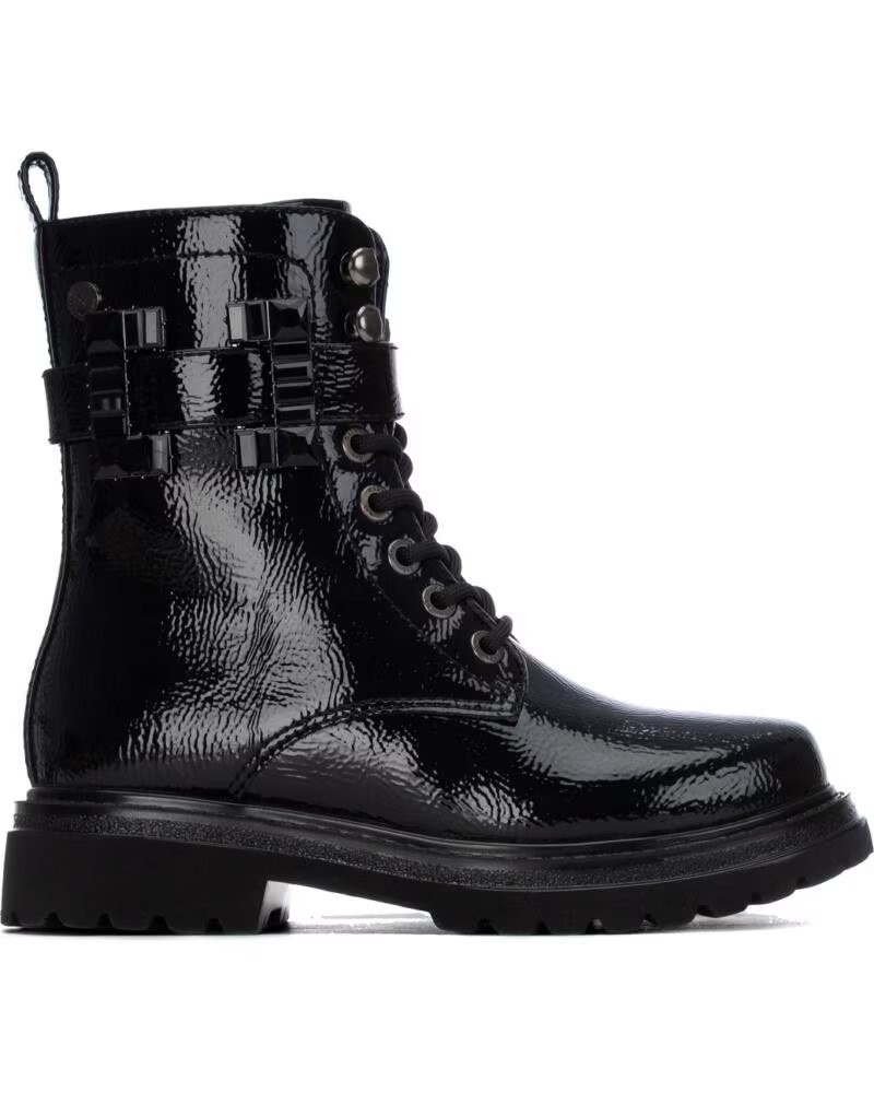 BOTAS XTI 154040 PRETAS DE ESTILO MILITAR COM ATACADORES NEGRO