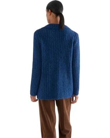 COMPAIA FANTASTICA STRICKPULLOVER MIT REVERSKRAGEN UND RIPPENSTRUKTUR