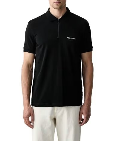 ARMANI EXCHANGE POLO MIT KURZEM REISSVERSCHLUSS UND LOGO NEGRO