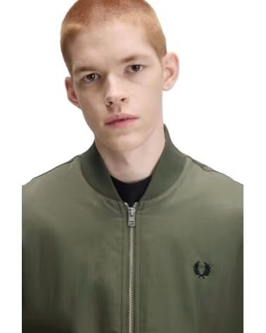 FRED PERRY GIACCA BOMBER TENNIS TRAPUNTATA VERDE OSCURO