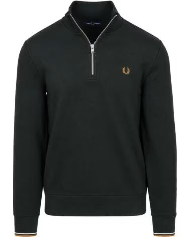 FRED PERRY SUDADERA MEDIA CREMALLERA NIGHT GREEN