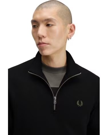 FRED PERRY SUDADERA MEDIA CREMALLERA BLACK