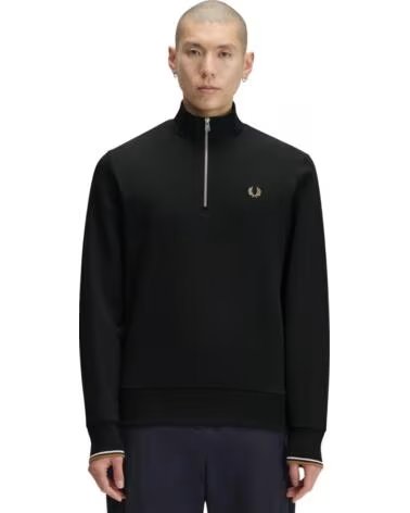 FRED PERRY SUDADERA MEDIA CREMALLERA NIGHT GREEN