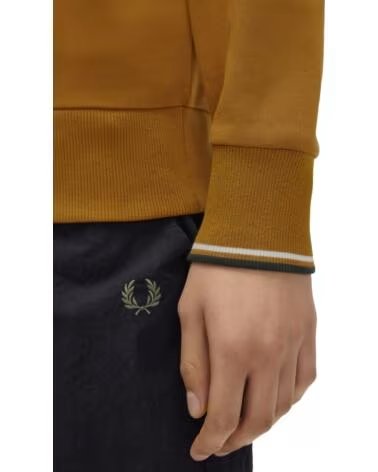 FRED PERRY SUDADERA MEDIA CREMALLERA DARK CARAMEL