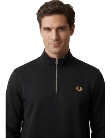 FRED PERRY HALB-REISSVERSCHLUSS SWEATSHIRT ANCHOR GREY - GOLDEN
