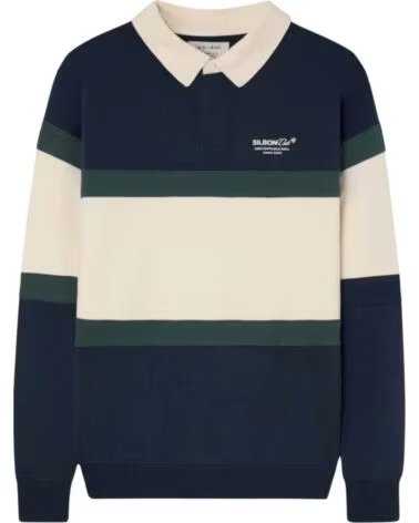 SILBON Polo De Manga Larga Fw261031102242 en azul para hombre AZUL