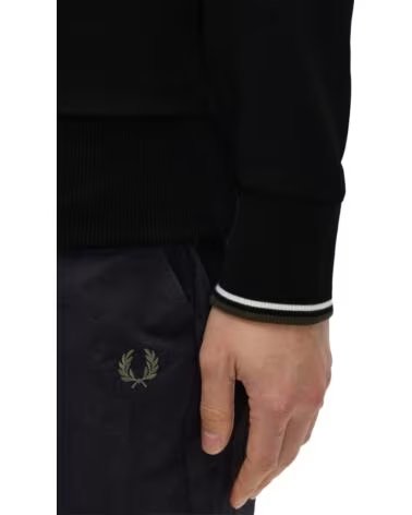 FRED PERRY SUDADERA MEDIA CREMALLERA BLACK