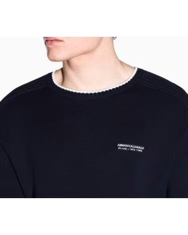 ARMANI EXCHANGE PULL EN TRICOT À COL ROND AZUL