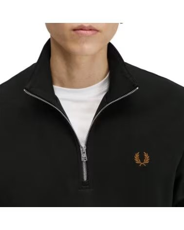 FRED PERRY SUDADERA MEDIA CREMALLERA NIGHT GREEN