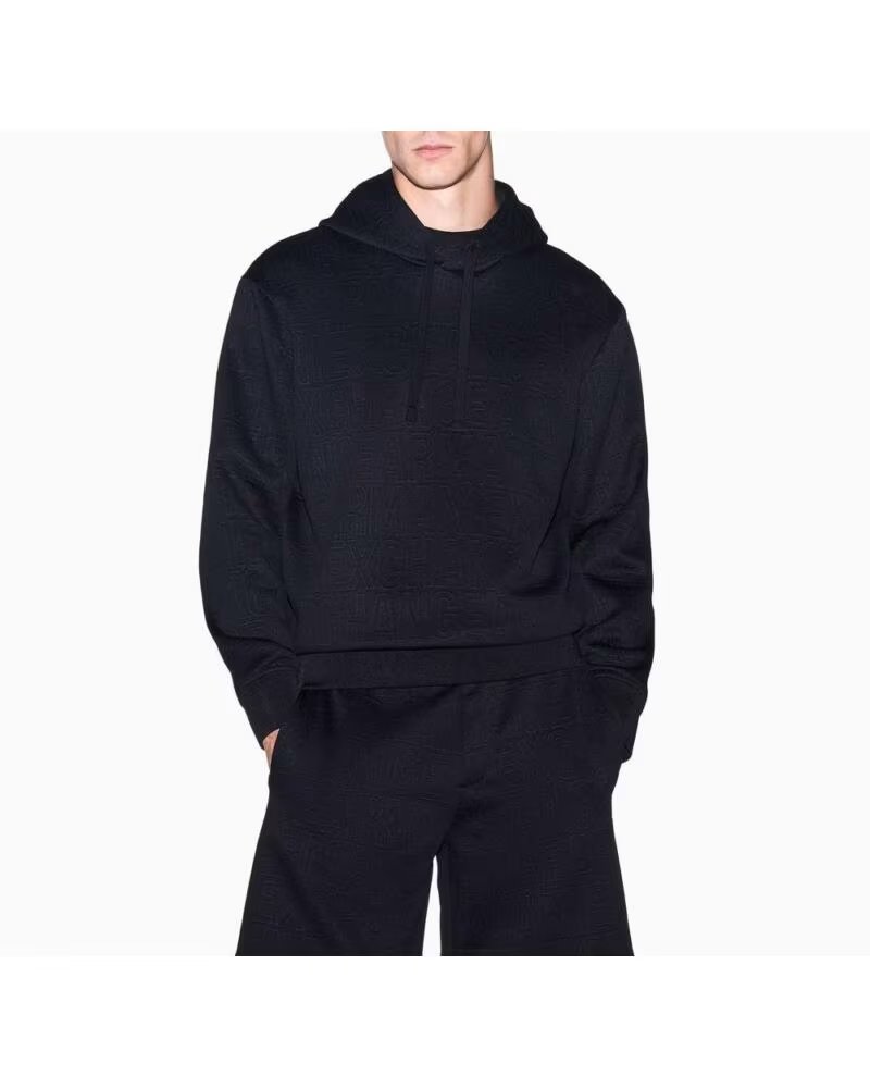 ARMANI EXCHANGE SUDADERA CON CAPUCHA Y MONOGRAMA NEGRO