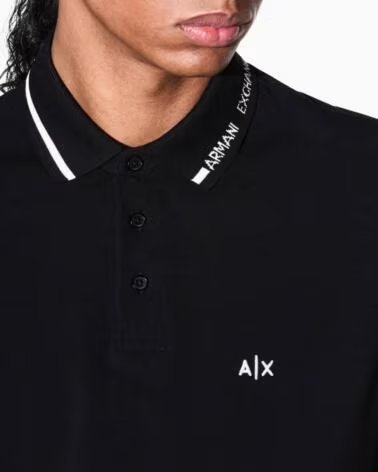 ARMANI EXCHANGE KURZARM-POLOSHIRT MIT KRAGENLOGO NEGRO