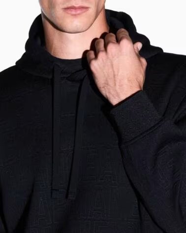 ARMANI EXCHANGE SUDADERA CON CAPUCHA Y MONOGRAMA NEGRO