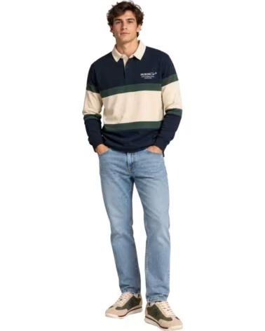 SILBON Polo De Manga Larga Fw261031102242 en azul para hombre AZUL