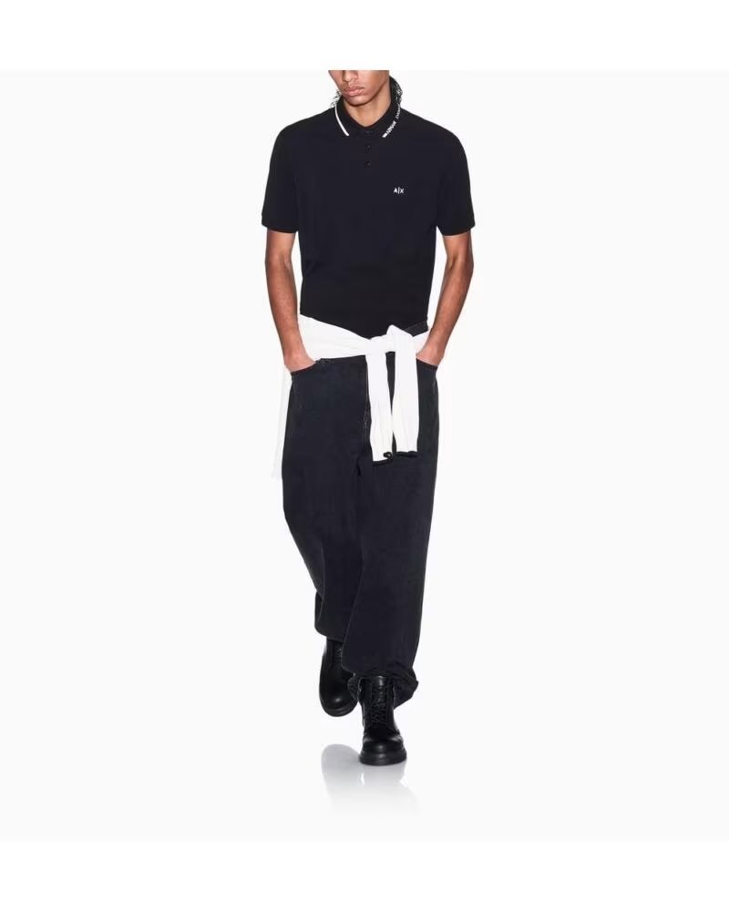 ARMANI EXCHANGE KURZARM-POLOSHIRT MIT KRAGENLOGO NEGRO