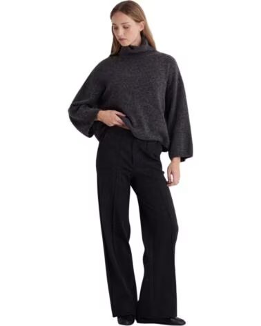 YERSE PANTALON LARGE FEMME IMPRIMÉ PIED-DE-POULE MULTICOLOR