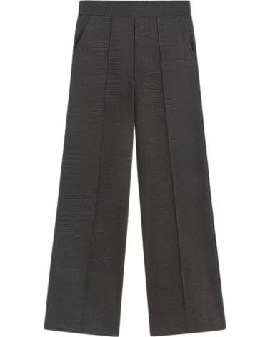 YERSE PANTALON LARGE FEMME IMPRIMÉ PIED-DE-POULE MULTICOLOR