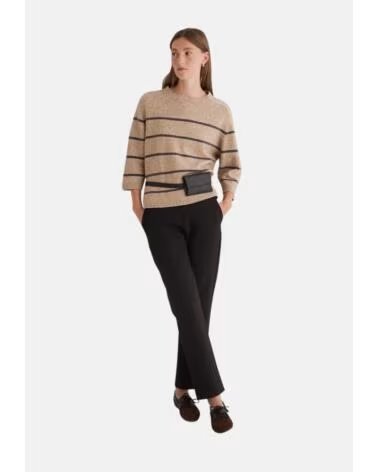PULL RAYÉ FEMME YERSE BEIGE MULTICOLOR