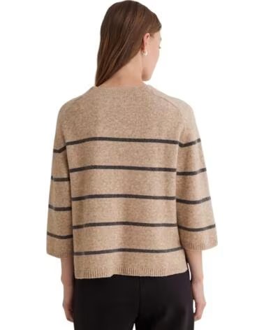 PULL RAYÉ FEMME YERSE BEIGE MULTICOLOR