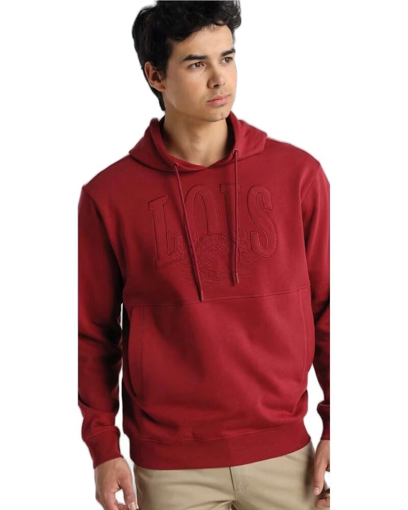 LOIS JEANS SUDADERA 16639-9010-458 CON CAPUCHA ROJO