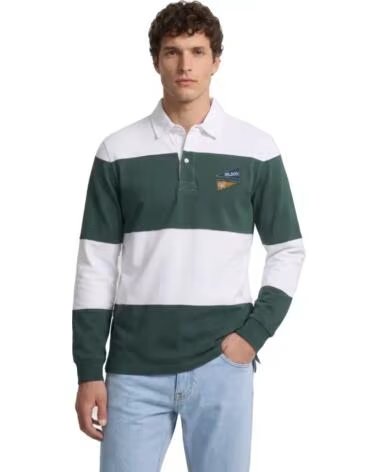 SILBON LANGARM-POLOSHIRT GESTREIFT FW261021003411 VERDE