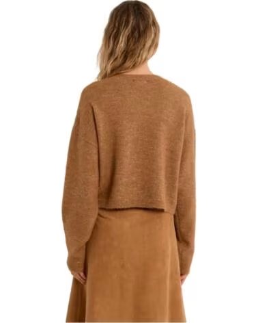 MAGLIONE CON FRANGE MOLLY BRACKEN LA2032EN CAMMELLO MARRóN