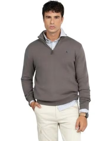 MAGLIONE HARPER & NEYER 600126003 GRIGIO MEZZA ZIP UOMO GRIS