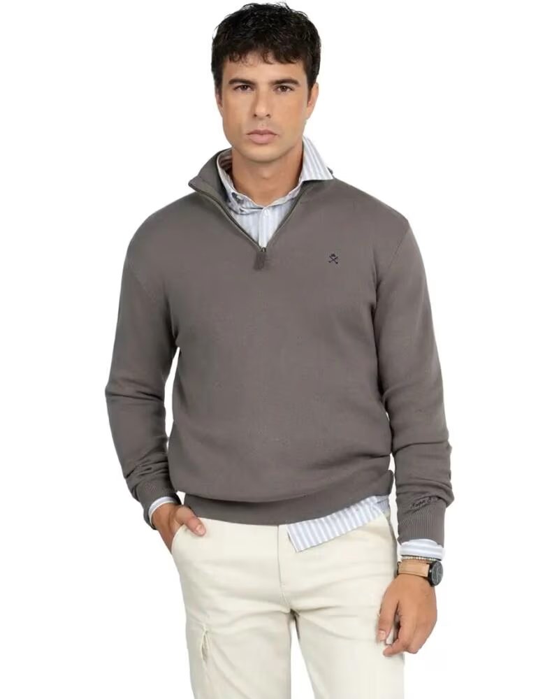 MAGLIONE HARPER & NEYER 600126003 GRIGIO MEZZA ZIP UOMO GRIS