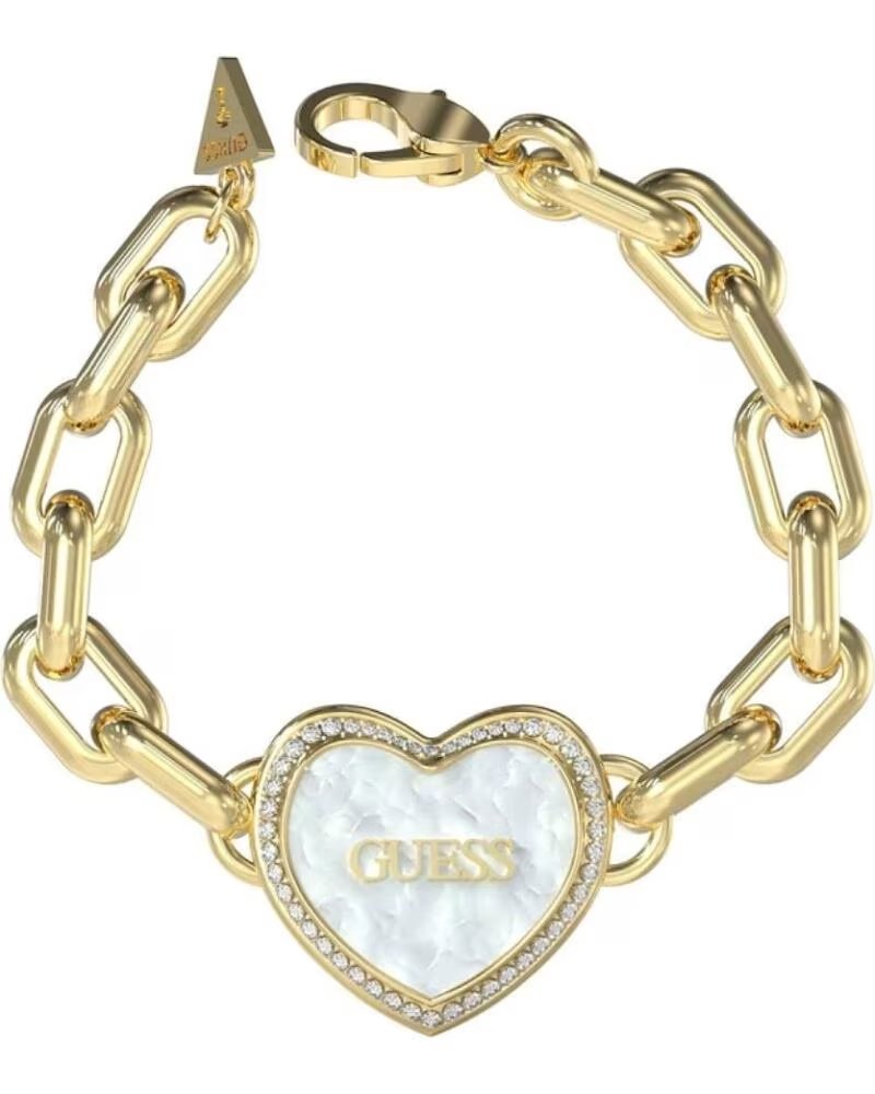 PULSERA DE MUJER GUESS JUBB04021JWYGWHL CORAZÓN ACERO DORADO