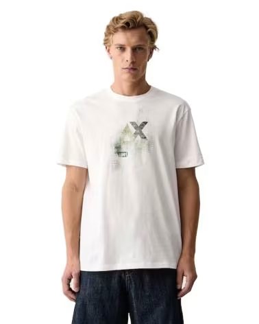 ARMANI EXCHANGE T-SHIRT MIT PRINT BLANCO