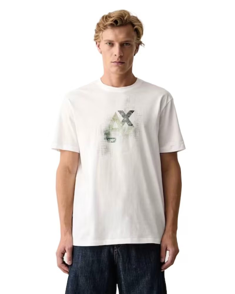ARMANI EXCHANGE T-SHIRT MIT PRINT BLANCO