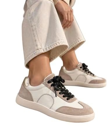 BB UP ZAPATILLA BAREFOOT DE MUJER CON DETALLES NEGROS 2700 Beige-Oro BEIGE