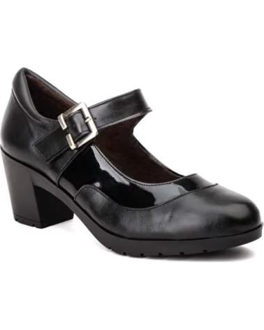 JAM SAPATOS MULHER PELE VERNIZ FIVELA MODELO 5023 PRETO NEGRO