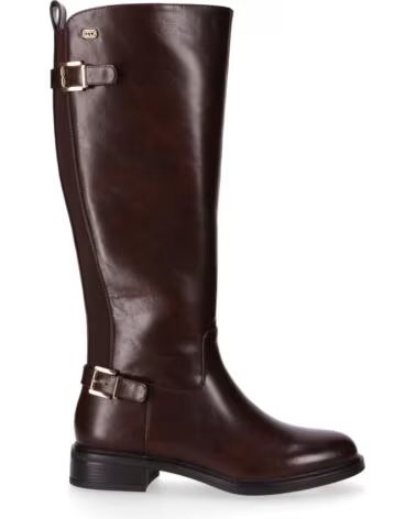 CHIKA10 BEGONA 04 BOTTES CUIR SYNTHÉTIQUE FEMME TALON MOYEN MARRON MARRON-BROWN