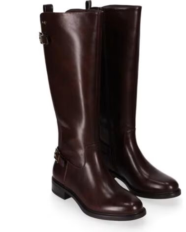 CHIKA10 BEGONA 04 BOTTES CUIR SYNTHÉTIQUE FEMME TALON MOYEN MARRON MARRON-BROWN
