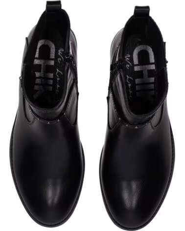 CHIKA10 ENARA 03 BOTTINES CUIR SYNTHÉTIQUE FEMME TALON MOYEN NEGRO-BLACK