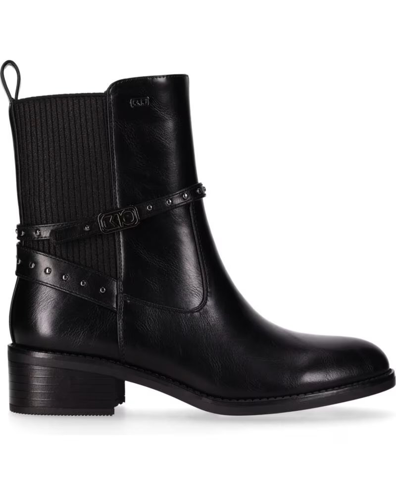 CHIKA10 ENARA 03 BOTTINES CUIR SYNTHÉTIQUE FEMME TALON MOYEN NEGRO-BLACK