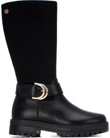 BOTAS ALTAS XTI 154125 COM FIVELA DECORATIVA E FECHO ÉCLAIR NEGRO
