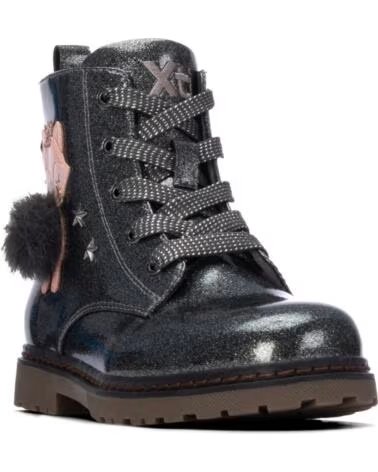 BOTINS INFANTILES XTI 154115 ESTILO MILITAR COM PURPURINA E DETALHE DE RAPOSA PLOMO