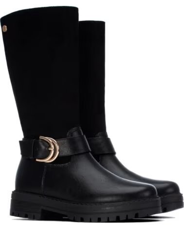 BOTAS ALTAS XTI 154125 COM FIVELA DECORATIVA E FECHO ÉCLAIR NEGRO