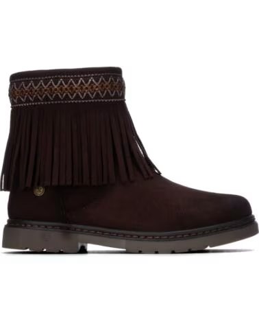 BOTTINES FEMME AVEC FRANGES ET DÉTAIL BRODÉ XTI 154151 MARRON