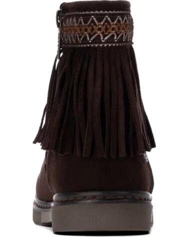 BOTTINES FEMME AVEC FRANGES ET DÉTAIL BRODÉ XTI 154151 MARRON