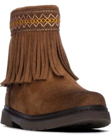 XTI 154151 BOTINES CON FLECOS Y BORDADOS CAMEL