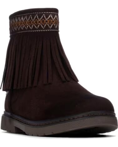 BOTTINES FEMME AVEC FRANGES ET DÉTAIL BRODÉ XTI 154151 MARRON