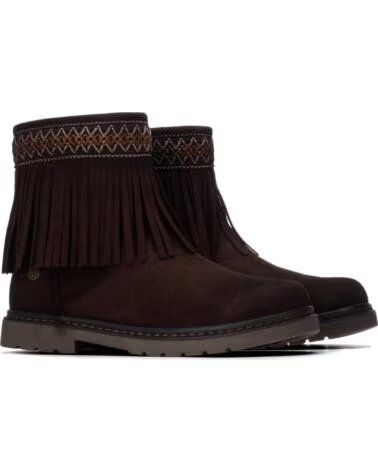 BOTTINES FEMME AVEC FRANGES ET DÉTAIL BRODÉ XTI 154151 MARRON